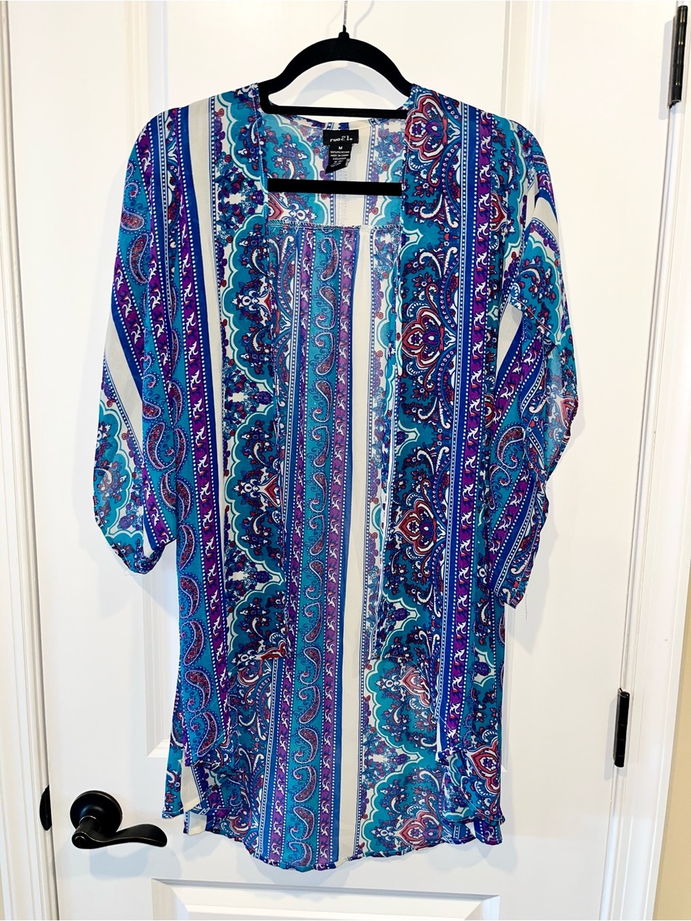 Vintage 2013 Rue21 Paisley Sheer Kimono Cardigan Tumblr Era
